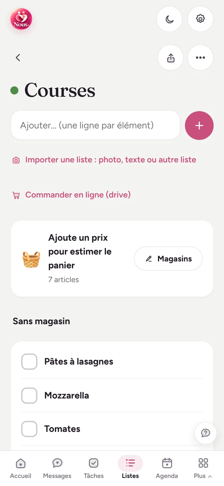Capture d’écran : Courses