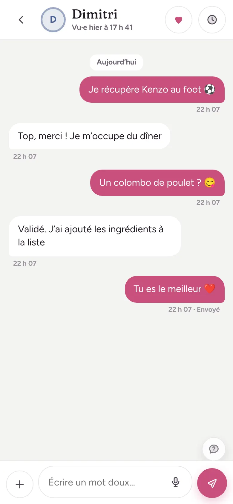 Capture d’écran : Messages