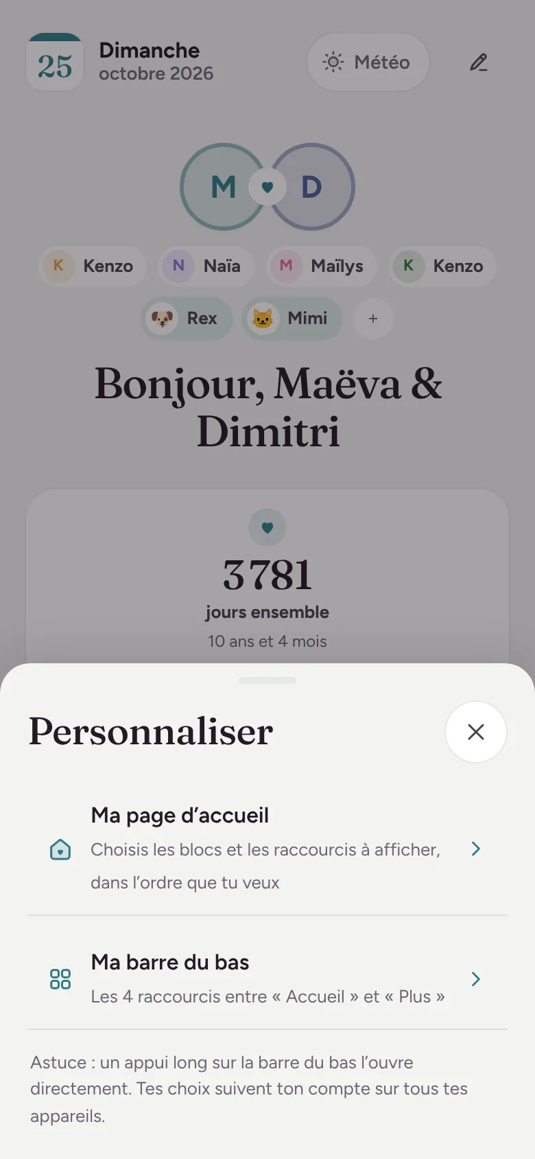 Capture d’écran : Accueil à ma façon